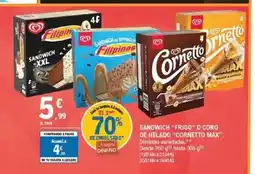 E.Leclerc Sandwich o cono de helado cornetto max oferta