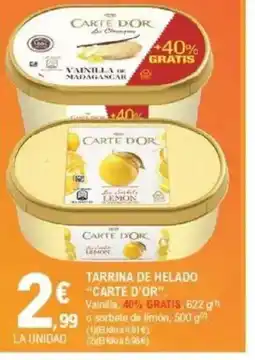 E.Leclerc CARTE D'OR Tarrina de helado oferta