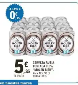 E.Leclerc MOLEN BIER Cerveza rubia tostada 0,0% oferta