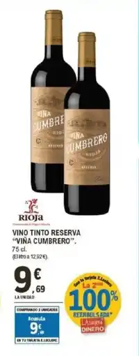 E.Leclerc VIÑA CUMBRERO Vino tinto reserva oferta