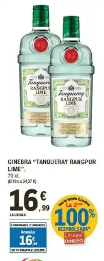 E.Leclerc TANQUERAY RANGPUR Ginebra lime oferta