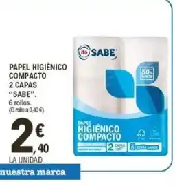 E.Leclerc SABE Papel higiénico compacto 2 capas oferta