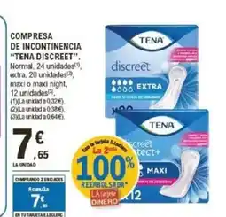 E.Leclerc TENA DISCREET Compresa de incontinencia oferta