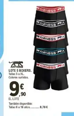 E.Leclerc AIRNESS Lote 5 boxers oferta