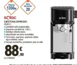 E.Leclerc SOLAC Cafetera espresso oferta