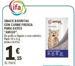 E.Leclerc AMIGO Snack barritas con carne fresca para gatos oferta