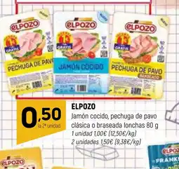 Coviran ELPOZO Jamón cocido, pechuga de pavo clásica o braseada lonchas oferta