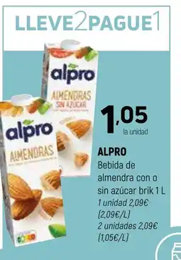 Coviran ALPRO Bebida de almendra con o sin azúcar brik oferta
