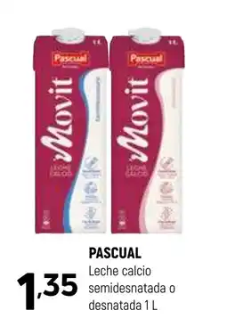 Coviran PASCUAL Leche calcio semidesnatada o desnatada oferta