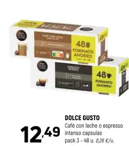 Coviran DOLCE GUSTO Café con leche o espresso intenso capsulas oferta