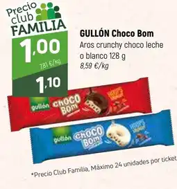 Coviran GULLÓN Choco Bom Aros crunchy choco leche o blanco oferta