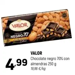 Coviran VALOR Chocolate negro 70% con almendras oferta