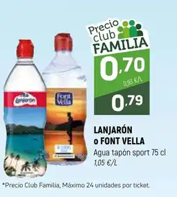 Coviran LANJARÓN O FONT VELLA Agua tapón sport oferta