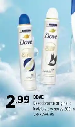 Coviran DOVE Desodorante original o invisible dry oferta