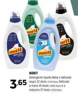 Coviran NORIT Detergente líquido Bebé o delicado negro dosis, Delicado a mano 45 dosidosis o a máquina 37 dosis oferta