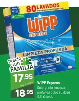 Coviran WIPP Express Detergente limpieza profunda polvo 80 dosis oferta