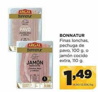 Alimerka Bonnatur Finas Lonchas Pechuga De Pavo O Jamón Cocido Extra oferta