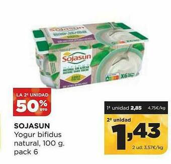 Alimerka La 2a Unidad 50% Dto. Sojasun Yogur Bifidus Natural oferta
