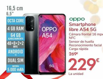 Carrefour Oppo Smartphone Libre A54 5g oferta