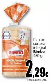 Unide Supermercados Bimbo - pan sin corteza integral oferta