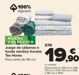 Carrefour Tex home - juego de sábanas o funda nórdica franela oferta