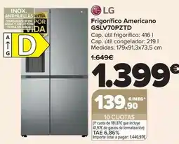 Carrefour Lg - frigorífico americano gslc40pype oferta