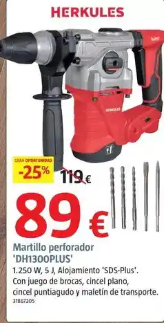 Bauhaus Herkules - martillo perforador 'dh1300plus' oferta