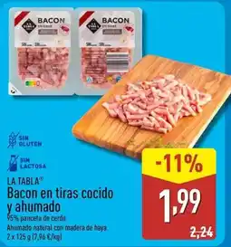 ALDI La tabla - bacon en tiras cocido y ahumado oferta