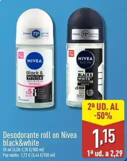 ALDI Nivea - desodorante roll on black&white oferta