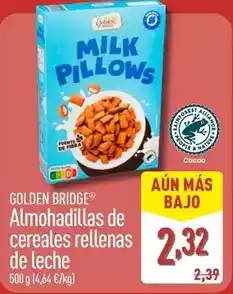 ALDI Golden bridge - almohadillas de cereales rellenas de leche oferta