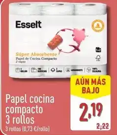 ALDI Esselt - papel cocina compacto 3 rollos oferta
