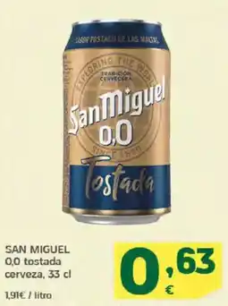HiperDino SAN MIGUEL 0,0 tostada cerveza oferta