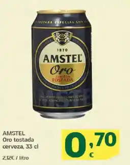 HiperDino AMSTEL Oro tostada cerveza oferta