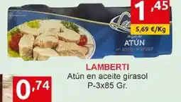 Supermercados Extremadura LAMBERTI Atún en aceite girasol oferta