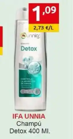 Supermercados Extremadura IFA UNNIA Champú Detox oferta