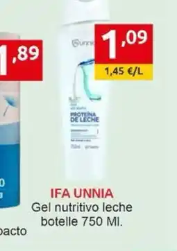 Supermercados Extremadura IFA UNNIA Gel nutritivo leche botelle oferta
