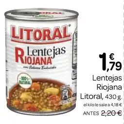 Supermercados El Jamón LITORAL Lentejas Riojana oferta