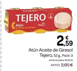 Supermercados El Jamón TEJERO Atún Aceite de Girasol oferta