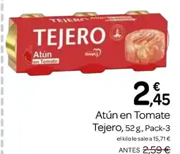 Supermercados El Jamón TEJERO Atún en Tomate oferta