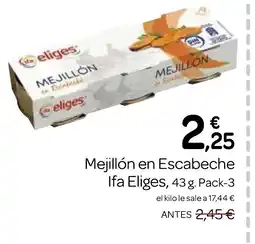 Supermercados El Jamón IFA ELIGES Mejillón en Escabeche oferta