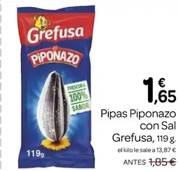 Supermercados El Jamón GREFUSA Pipas Piponazo con Sal oferta