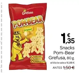 Supermercados El Jamón GREFUSA Snacks Pom-Bear oferta