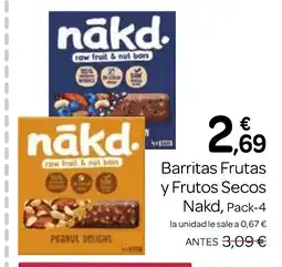 Supermercados El Jamón NAKD Barritas Frutas y Frutos Secos oferta