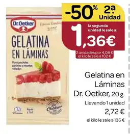 Supermercados El Jamón DR OETKER Gelatina en Láminas oferta