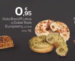 Supermercados El Jamón Dots Biscoff Lotus o Dubai Style Europastry oferta