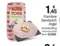 Supermercados El Jamón ARGAL Fiambre Sandwich oferta