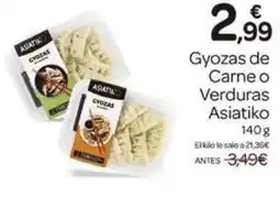 Supermercados El Jamón ASIATIKO Gyozas de Carne o Verduras oferta