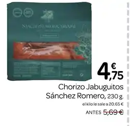Supermercados El Jamón Chorizo Jabuguitos Sánchez Romero oferta