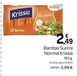 Supermercados El Jamón KRISSIA Barritas Surimi Normal oferta