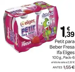 Supermercados El Jamón IFA ELIGES Petit para Beber Fresa oferta